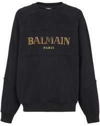 Balmain - Cotton Logo Sweatshirt - Lyst