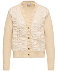 Moncler - Chain Quilted Padded V-Neck Cardigan - Lyst