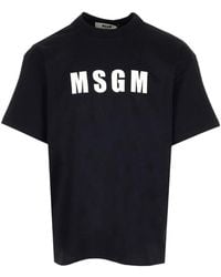 MSGM - Logo Longline T-Shirt - Lyst