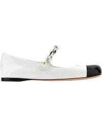 Miu Miu - Two-Tone Leather Ballerina Shoes - Lyst