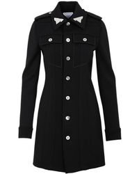 Bottega Veneta - Structured Buttoned Mini Shirt Dress - Lyst