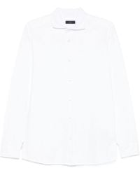 Fay - French Collar Logo Shirt - Lyst