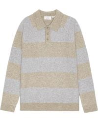 Les Deux - Striped Raglan-Sleeve Polo Shirt - Lyst