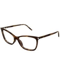 Saint Laurent - Eyewear Rectangle-Frame Logo Printed Glasses - Lyst