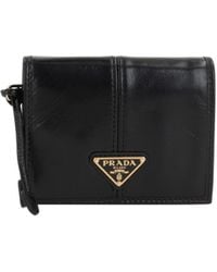 Prada - Triangle-Logo Bi-Fold Wallet - Lyst