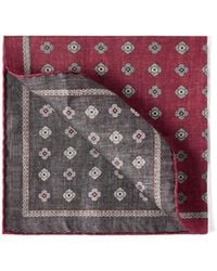 Brunello Cucinelli - Silk Pocket Square With Medallion Design - Lyst