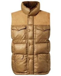 RRL - Leather-Trimmed Ripstop Puffer Vest - Lyst