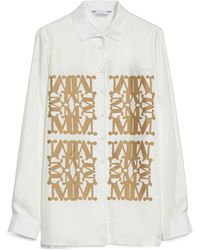Max Mara - Logo Printed Long-Sleeved Shirt - Lyst