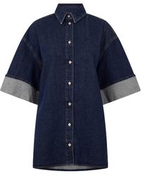 7 For All Mankind - Nina Short-Sleeve Plain Shirt - Lyst