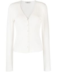 Vince - Crocheted Trim Blended Cardigan - Lyst