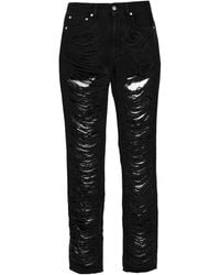 MM6 by Maison Margiela - Washed Ripped Slim-Fit Jeans - Lyst