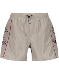 Iceberg - Logo Trim Swim Shorts - Lyst