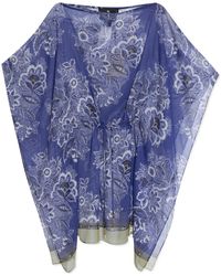 Etro - Floral Printed Semi-Sheer Kaftan Dress - Lyst