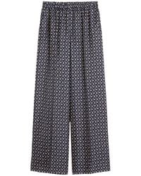 Max Mara - Silk Twill Printed Wide-Leg Trousers - Lyst