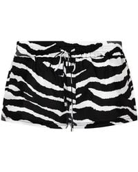 The Attico - Zebra-Print Cotton-Voile Shorts - Lyst