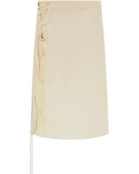 Ferragamo - Satin Skirt With String Tie Detail - Lyst