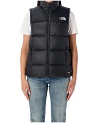 The North Face - Logo Printed Zip-Up Vest - Lyst