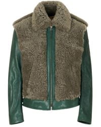 Marni - Leather Jacket With Shearling Panels - Lyst