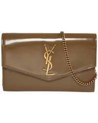 Saint Laurent - Uptown Chain Logo Plaque Wallet - Lyst