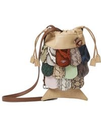 Fendi - Nappa Leather And Lizard Leather Patchwork Bag - Lyst
