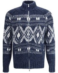 Brunello Cucinelli - High Neck Zip-Up Cardigan - Lyst