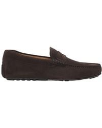 BOSS - Suede Loafers - Lyst