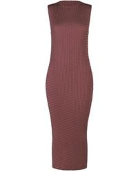 Issey Miyake - Sleeveless Pleated Crewneck Midi Dress - Lyst