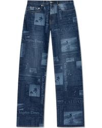 Palm Angels - Patterned Wide Leg Jeans - Lyst
