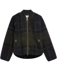 Barbour - Tartan Fleece Bomber Jacket - Lyst