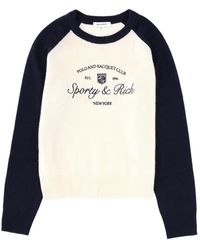 Sporty & Rich - Logo Raglan Knitted Sweater - Lyst
