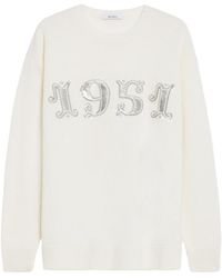 Max Mara - Plata Logo Embellished Crewneck Jumper - Lyst
