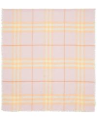 Burberry - Check-Printed Frayed-Edge Scarf - Lyst