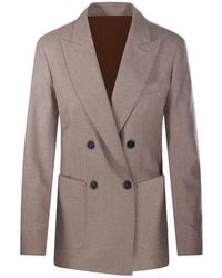 Max Mara - Mélange-Effect Double-Breasted Blazer - Lyst