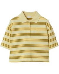 Burberry - Striped Cotton Polo Shirt - Lyst