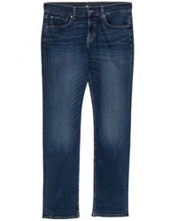 7 For All Mankind - Faded-Effect Straight-Leg Jeans - Lyst