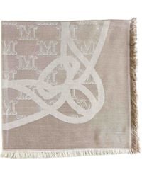 Max Mara - All-Over Logo Patterned Fringed Edge Scarf - Lyst