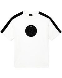 Emporio Armani - Velvet Panel Crewneck T-Shirt - Lyst