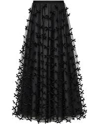 Emporio Armani - All-Over Velvet Bows Long Mesh Skirt - Lyst