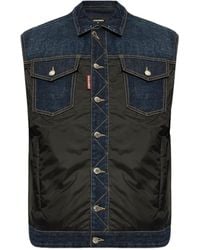 DSquared² - Dark Urban Wash Denim Puffer Vest - Lyst