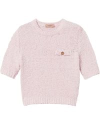 Twinset - Oval T Button Cropped Jumper - Lyst