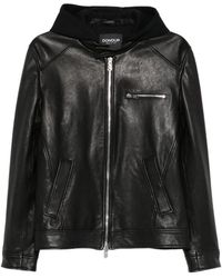 Dondup - Hooded Leather Jacket - Lyst
