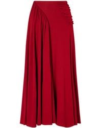 Rabanne - Rabanne Draped Jersey Midi Skirt - Lyst