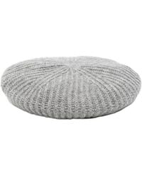Miu Miu - Logo-Embroidered Ribbed-Knit Beret - Lyst