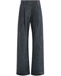 Brunello Cucinelli - Sparkling No-Fade Denim Loose Curved Trousers With Monili - Lyst
