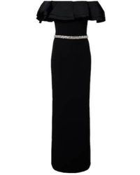 Safiyaa - Crystal-Embellished Pleated Crepe Dress - Lyst