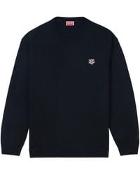 KENZO - Lucky Tiger Embroidered Knit Jumper - Lyst