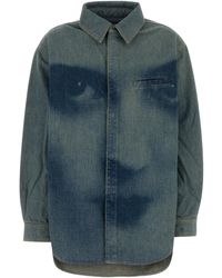 Jean Paul Gaultier - Oversized Face-Print Denim Shirt - Lyst