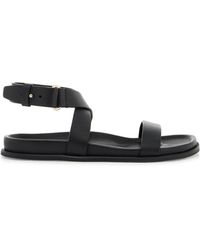 TOTEME - Totême Crossover Strap Detailed Round Toe Sandals - Lyst
