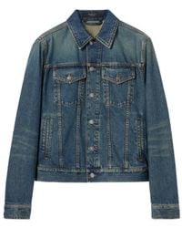 Gucci - Cotton Denim Jacket With Horsebit - Lyst