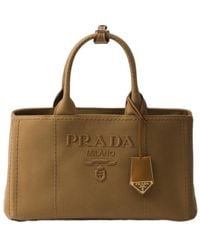 Prada - Jardinière Large Cotton Canvas Handbag - Lyst